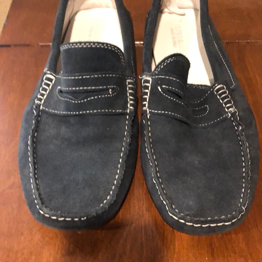 Italian blue suede loafer